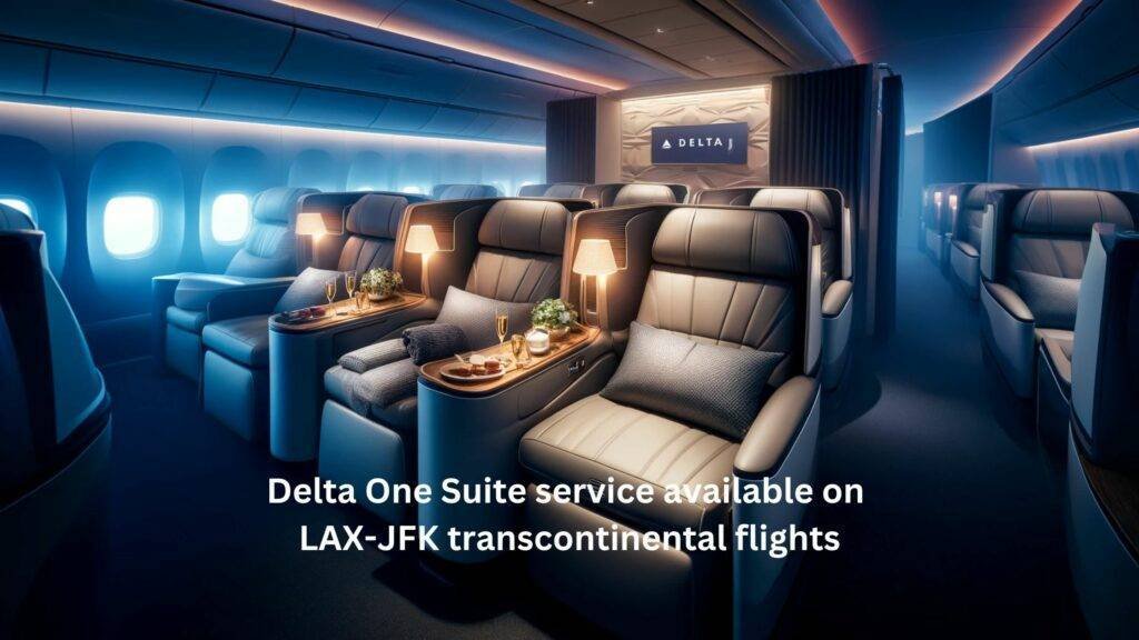 Delta One Suite service available on LAX-JFK transcontinental flights